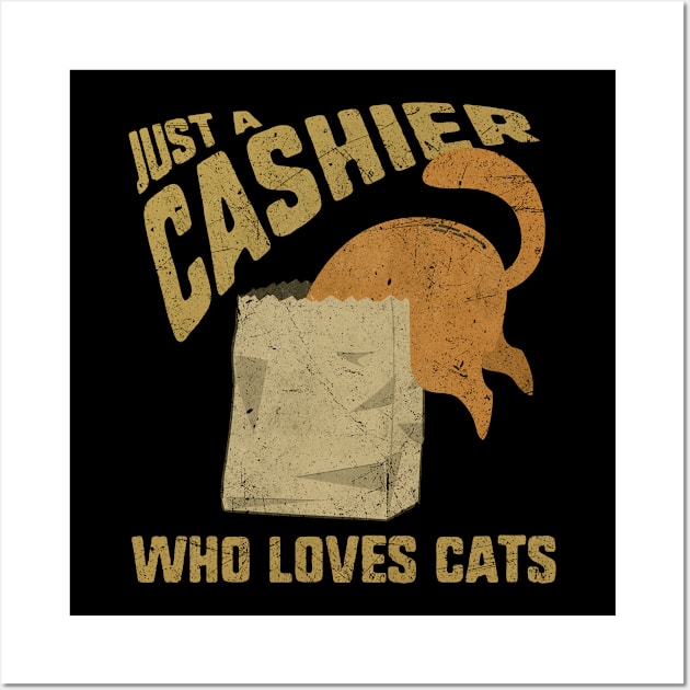 Just A Cashier Who Loves Cats Wall Art by MintaApparel